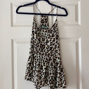 Cheetah peplum tank